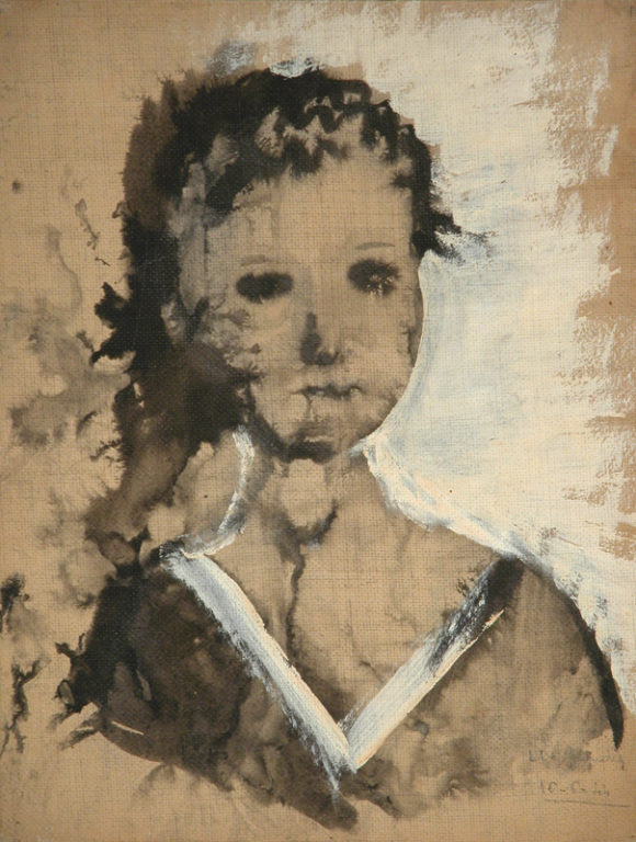 Ritratto di fanciulla | 1944 | tempera ed inchiostro su carta incollata su tela | 48,4 x 36,7 cm | Inv. 45
