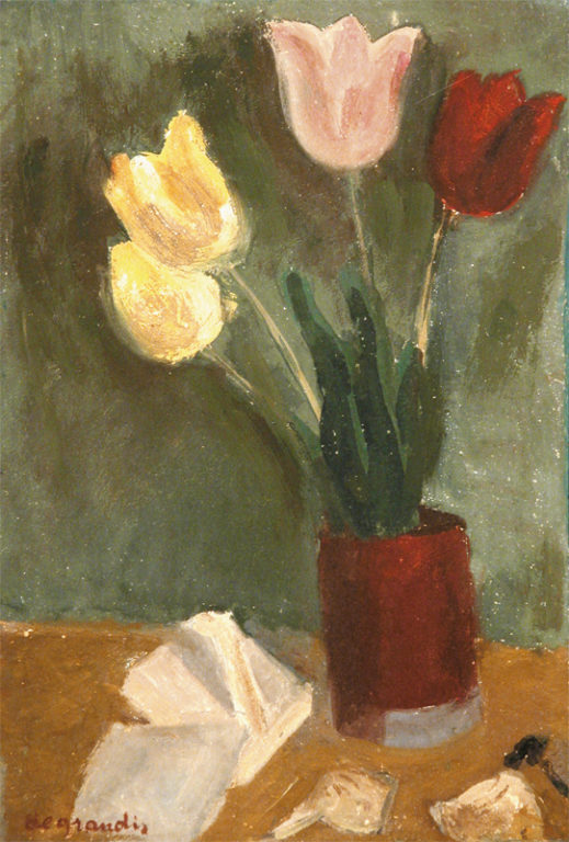 Tulipani | anni ‘50 tempera su carta | 42,5 x 29,2 cm | Inv. 502