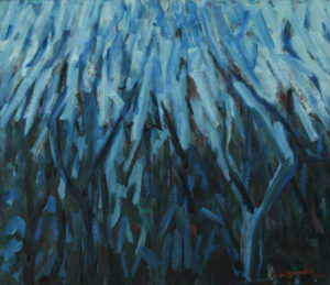 Bosco blu | 1964 | olio e tempera su tela | 70,5 x 80,5 cm | Inv. 748