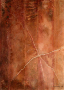 Clessidra terrestre | 1991 | tempera e polveri su tela | 94 x 68 cm |