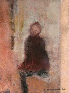 1996 | tempere, polveri su carta (pietra macinata) | 37,5  x 28 cm | Inv. 1390