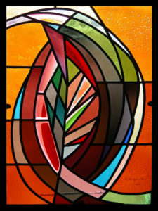 Foglia vetro | 1972 | vetro a piombo | 40 x 35 cm | Inv. 1725